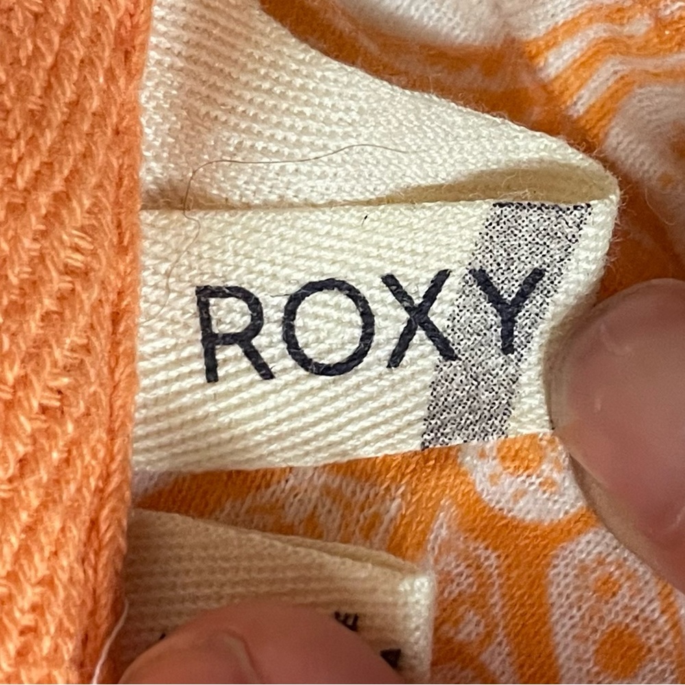 Roxy Orange & White Strapless Bandeau Top Women’s Size Medium - Picture 5 of 10